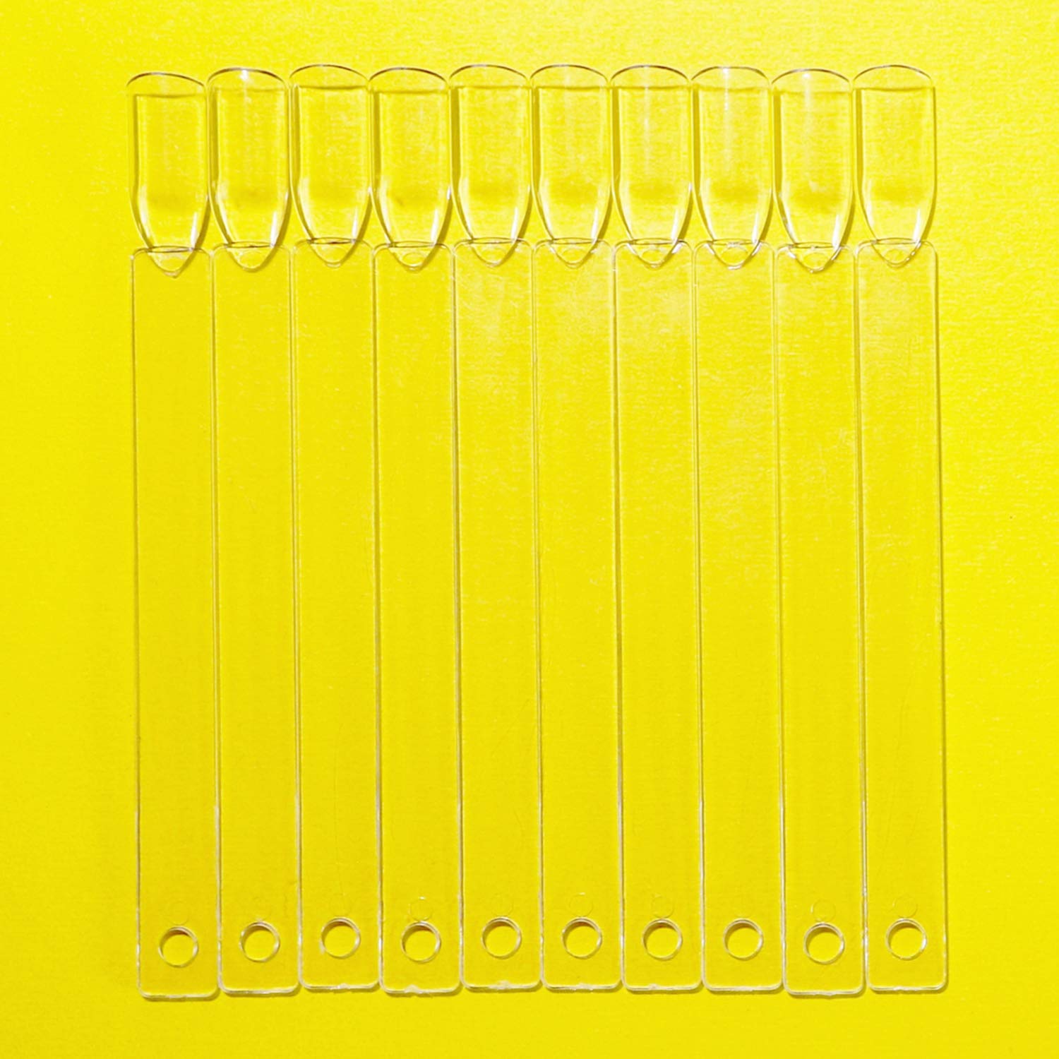 Nail Swatch Sticks with Ring for Nail Color Display Nail Art Supplies Nail Practice Samples (50pcs, transparent)